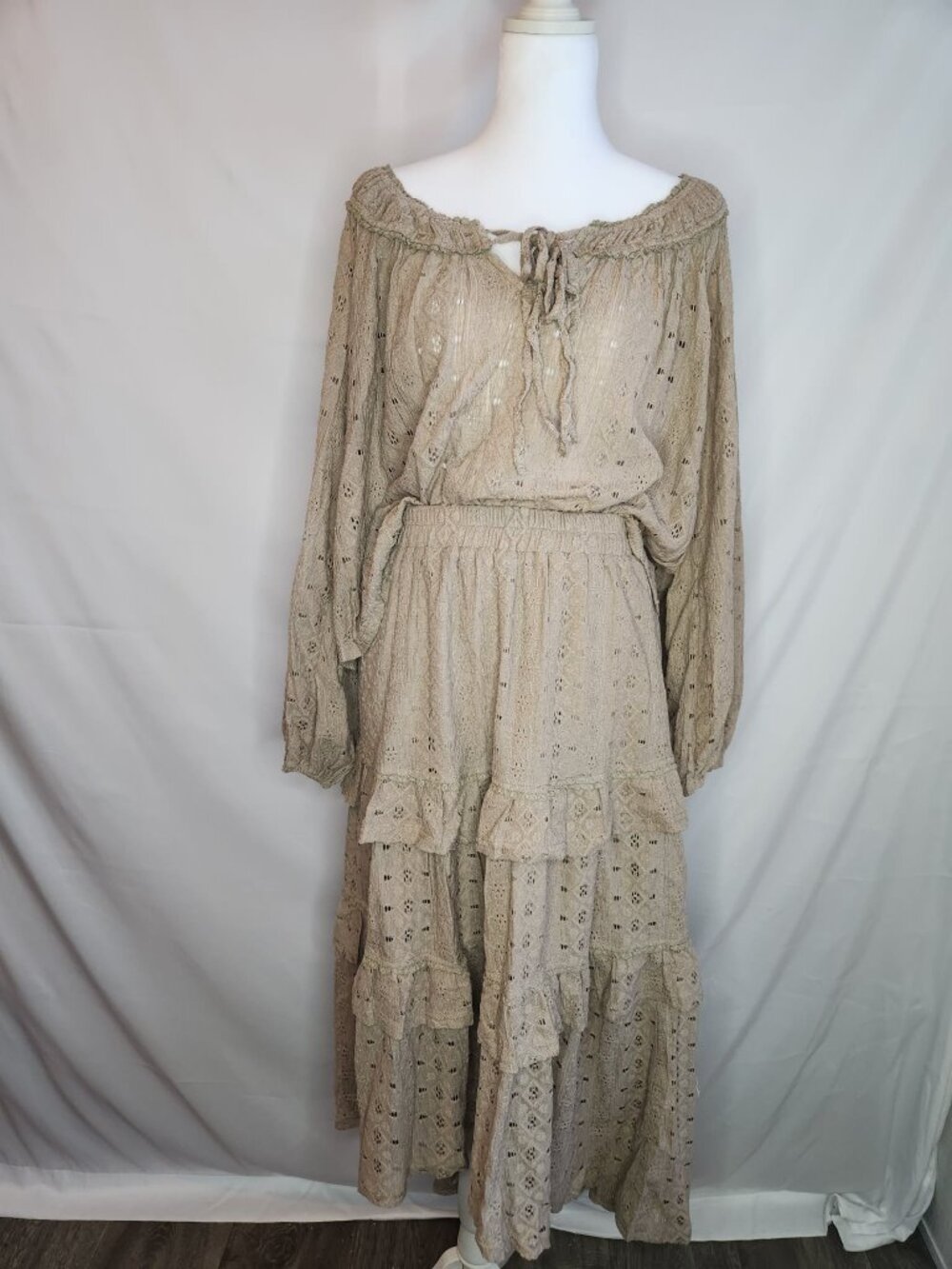 Two-piece Dark Olive Dress Set